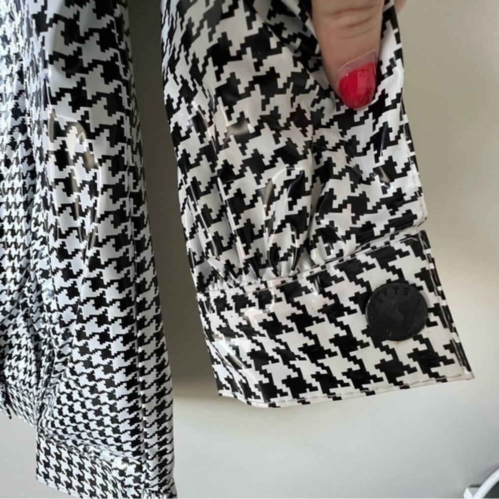 Wippette by Kenn Sporn Vintage 80s Houndstooth Rain Jacket with‎ Shoulder Pads - Picture 5 of 13